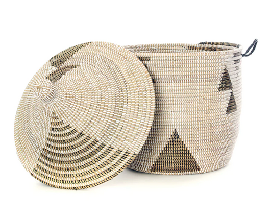 White & Brown Tribal Basket