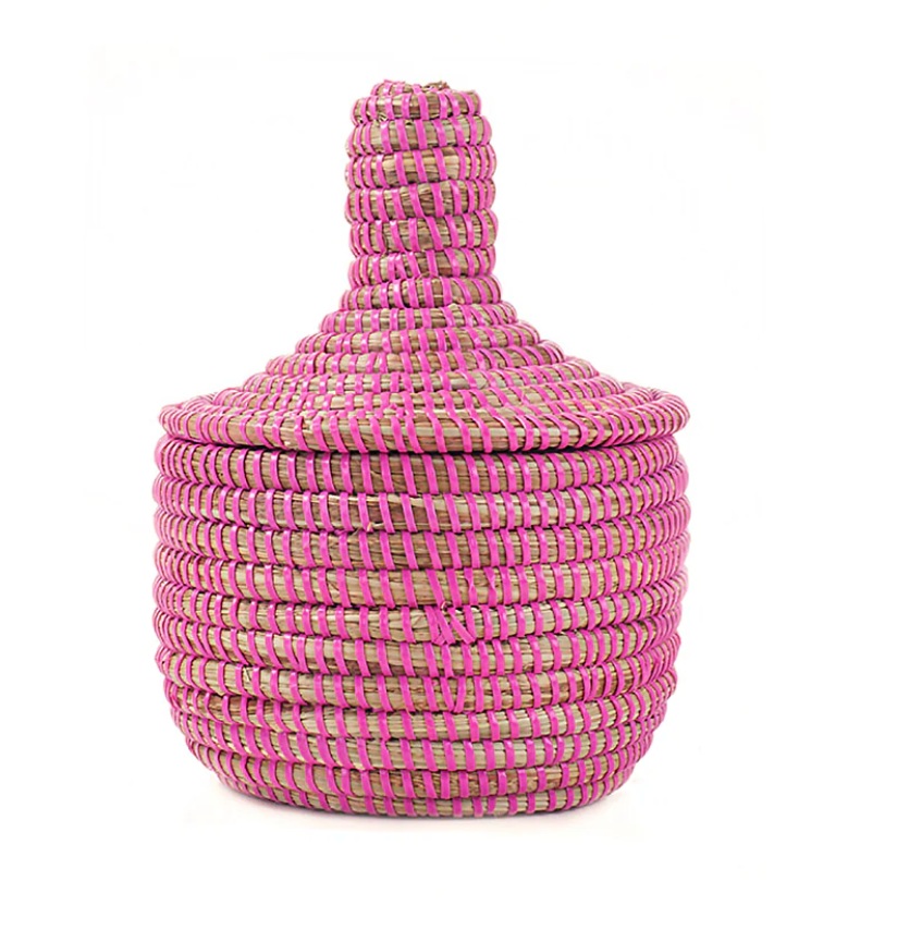 Mini Pink Lidded Basket