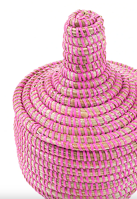 Mini Pink Lidded Basket