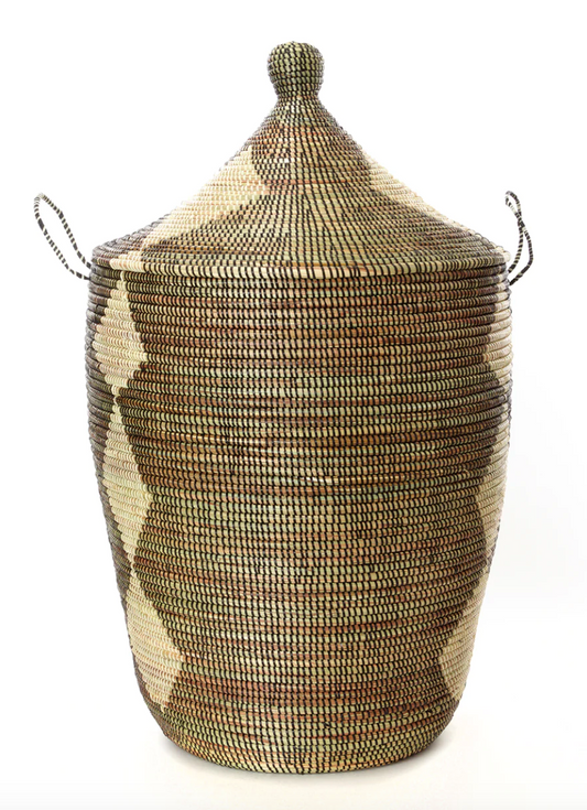 Black & Beige African Tribal Mixed 3-Piece Hamper Basket Set
