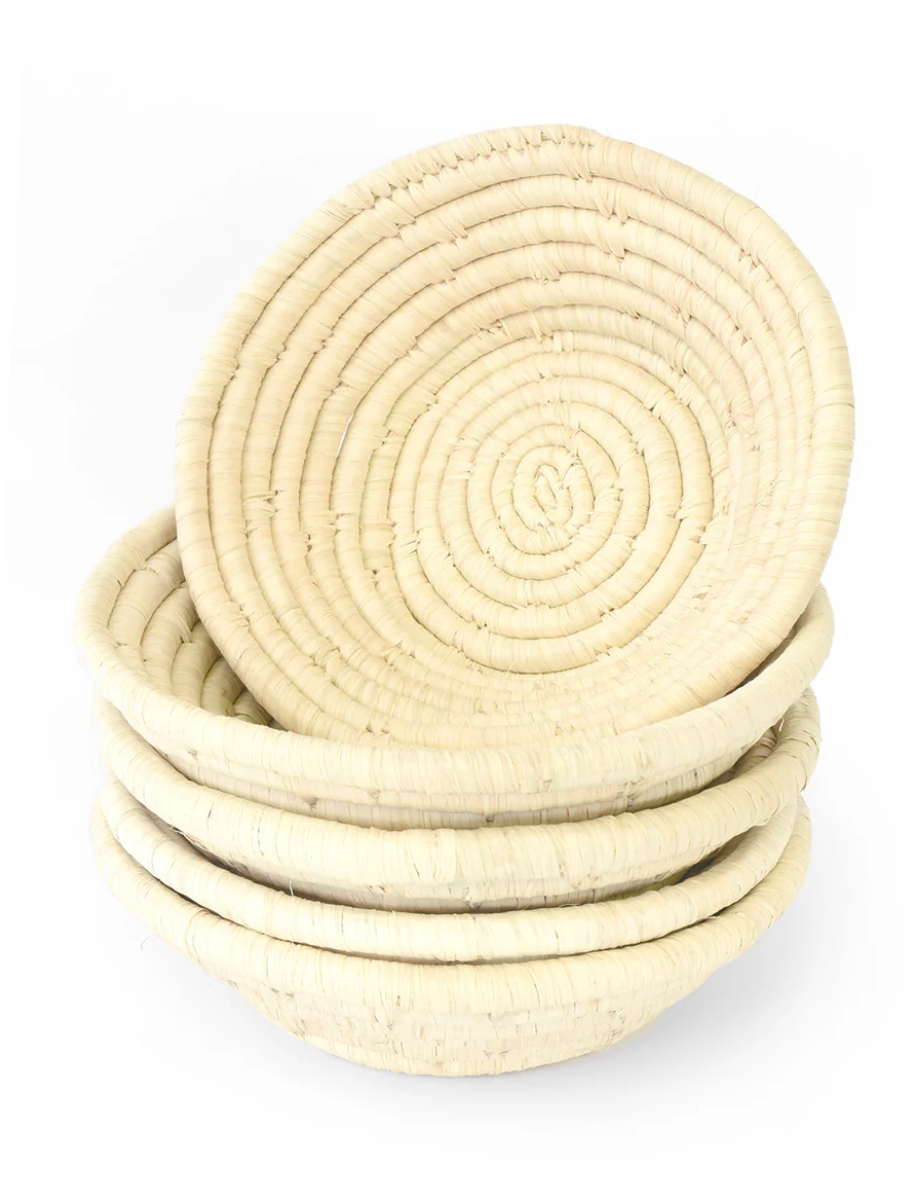 Mini Natural Raffia Tabletop Basket from Kenya