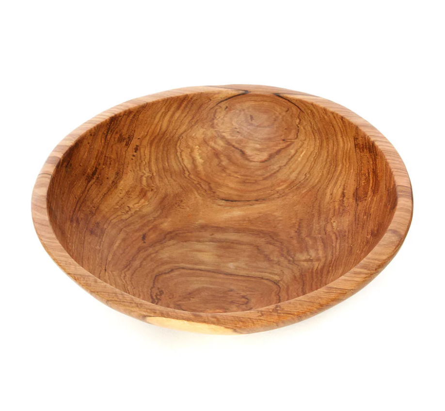 Hand Carved Wild Olive Wood Serving Bowl from Kenya