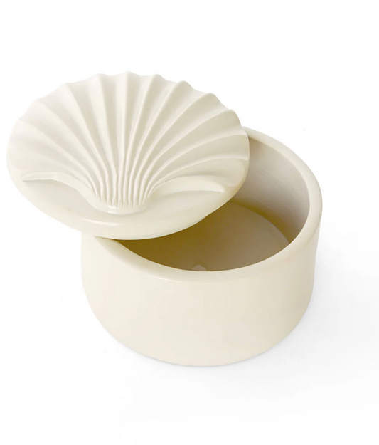 All Natural Soapstone Scallop Shell Storage Box from Kenya