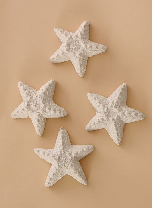 Set of Four All Natural Textured Soapstone Starfish from Kenya