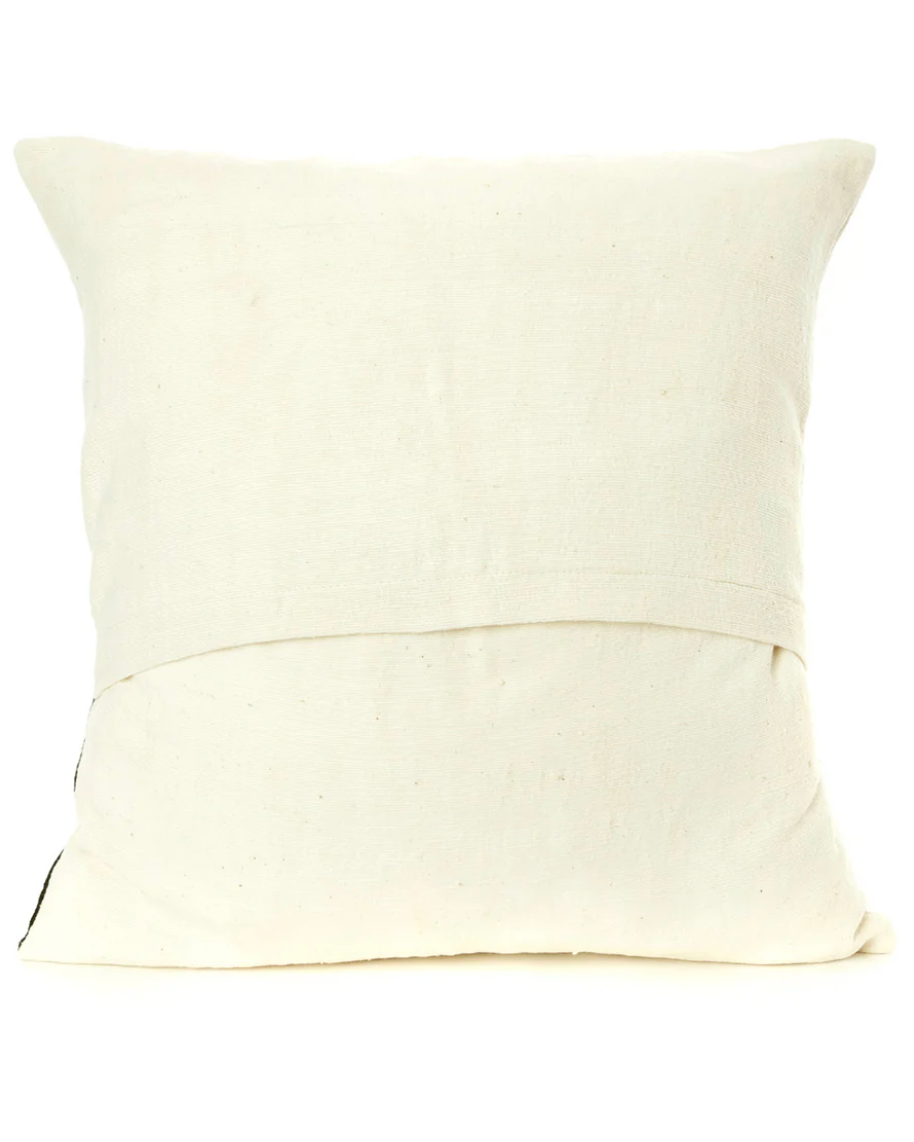 Zebresse Black and White Cotton Pillow from Mali