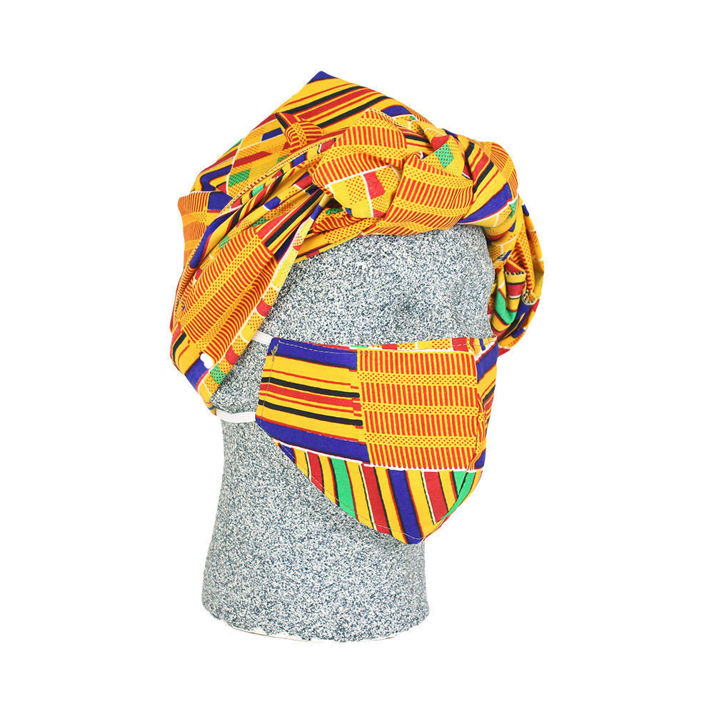Kente Headwrap & Mask Set