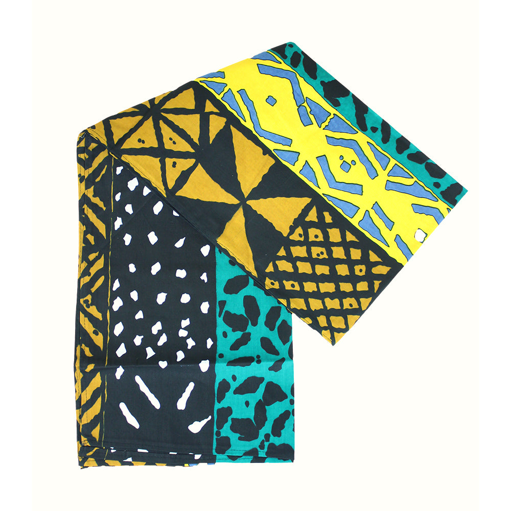 Blue & Orange African Print Head Wrap