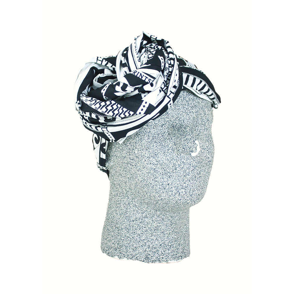 Black & White African Print Headwrap
