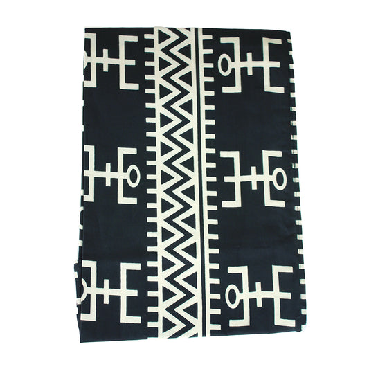 Black & Ivory African Print Headwrap