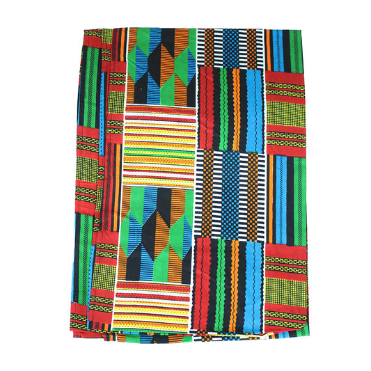 Blue/Green Kente African Print Headwrap