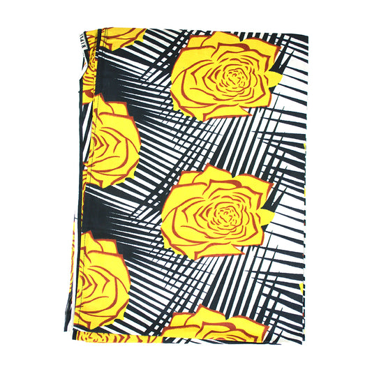 Yellow & Black African Print Headwrap