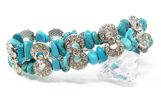 'Imara' Crystal Gemstone Bracelet in Turquoise