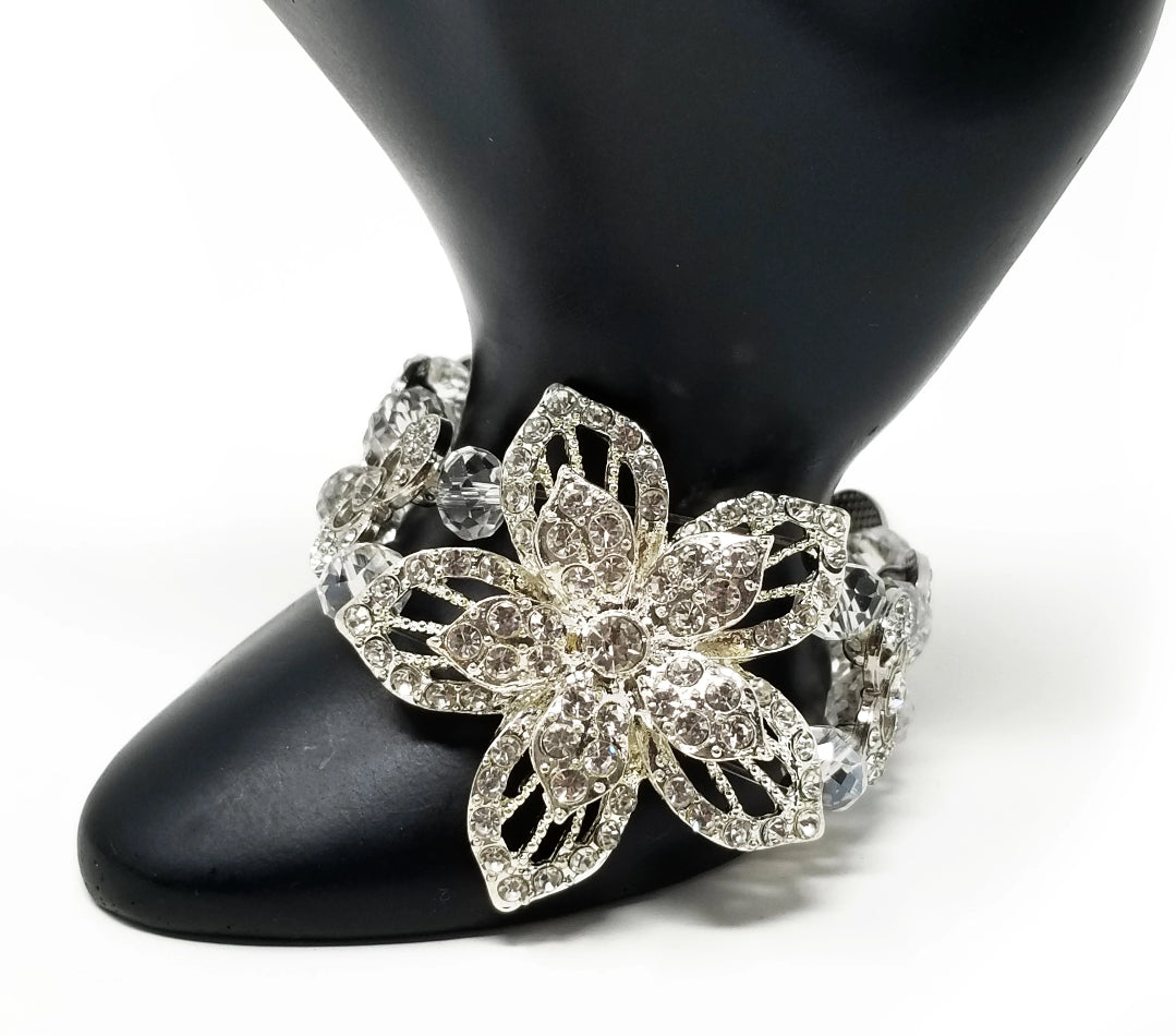 'Jemila' Crystal Flower Bracelet