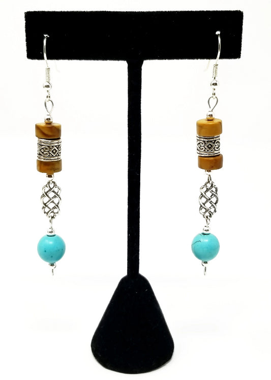 'Meli' Turquoise Earrings with Jasper