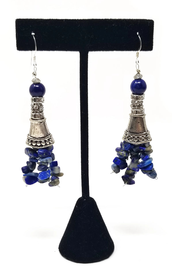 'Jendayi' Lapis Lazuli Earrings in Blue