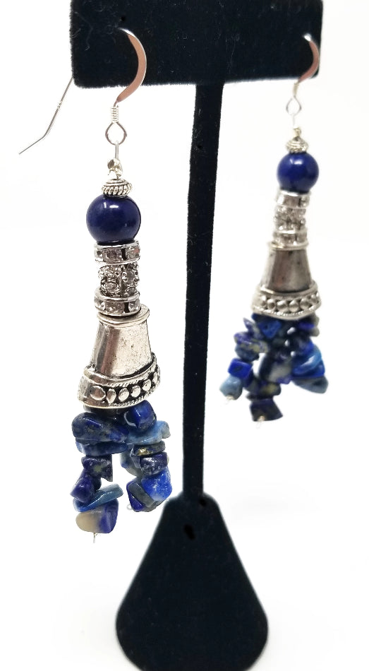 'Jendayi' Lapis Lazuli Earrings in Blue