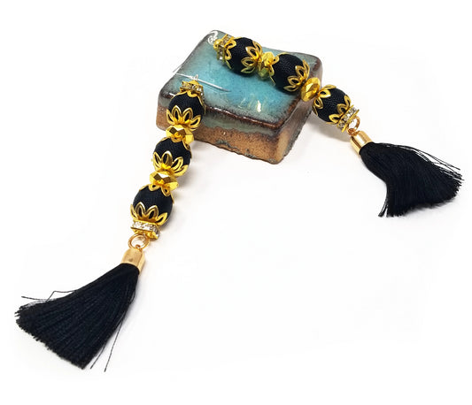 'Aza' Oversized Fringe Earrings in Gold