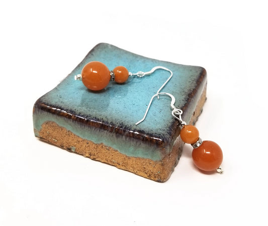 'Masara' Fire Agate Gemstone Earrings