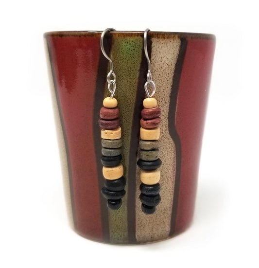 'Naja' Multicolored Wood Beaded Earrings