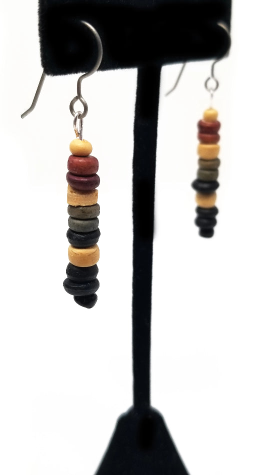 'Naja' Multicolored Wood Beaded Earrings