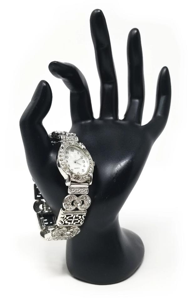 'Kya' Crystal Diamond Watch in Silver