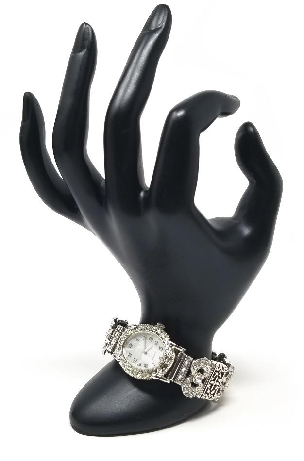 'Kya' Crystal Diamond Watch in Silver