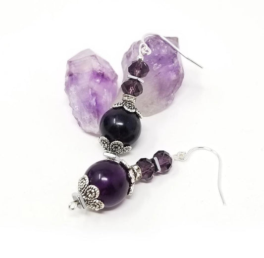 'Amahle' Amethyst Earrings in Purple