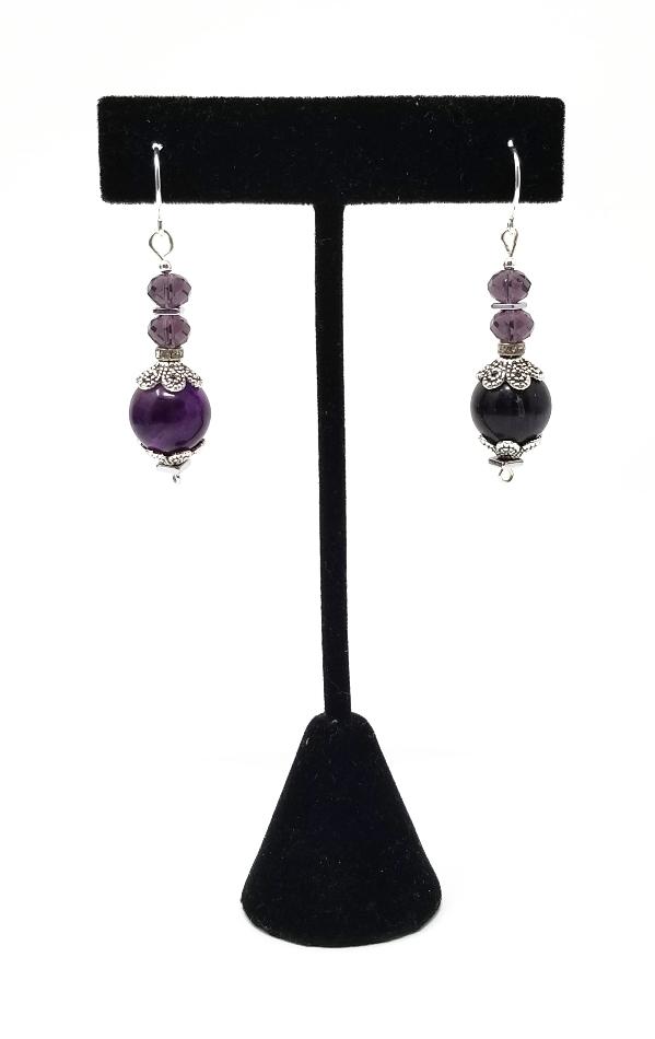 'Amahle' Amethyst Earrings in Purple