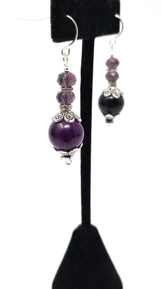'Amahle' Amethyst Earrings in Purple
