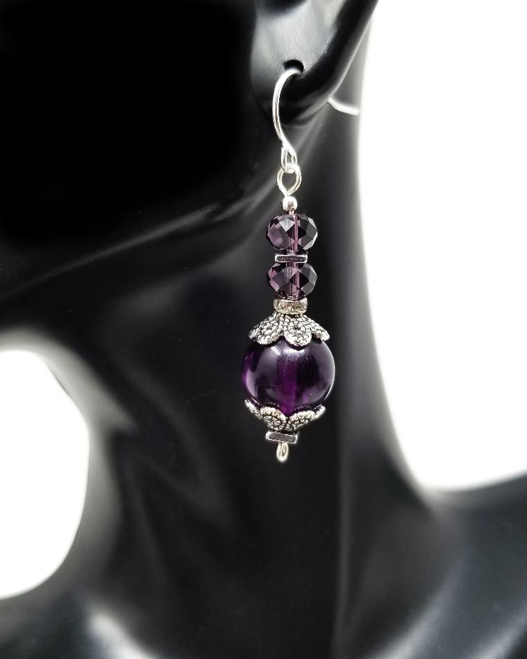'Amahle' Amethyst Earrings in Purple