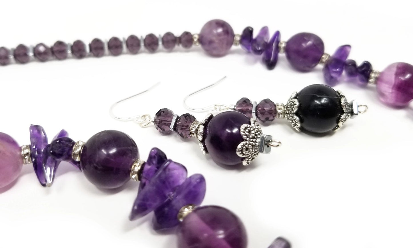 'Amahle' Amethyst Earrings in Purple