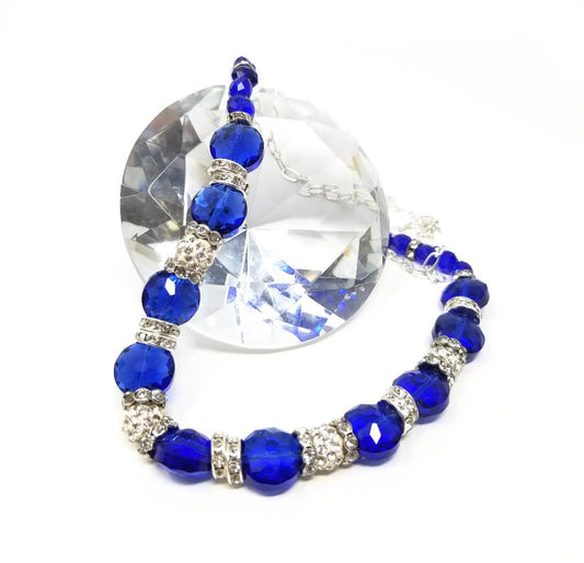 blue sapphire crystal necklace