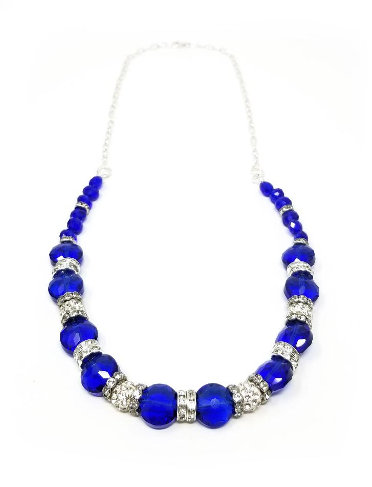 blue sapphire crystal necklace