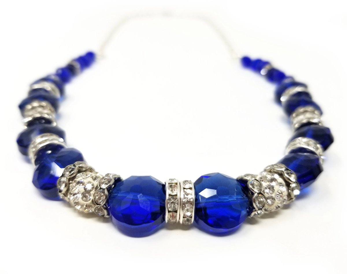 blue sapphire crystal necklace