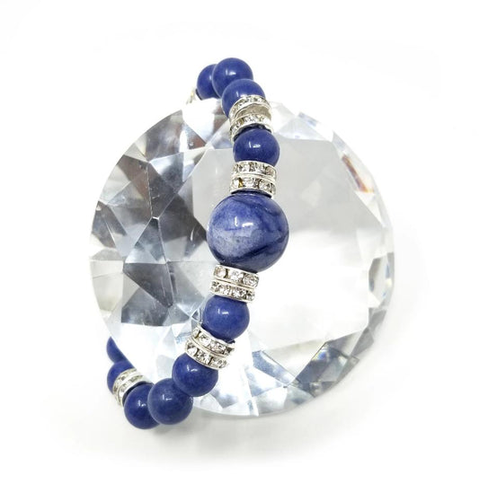 'Zala' Sodalite Bracelet with Crystals