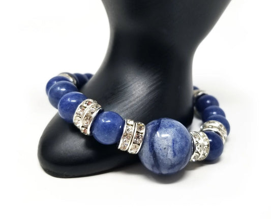 'Zala' Sodalite Bracelet with Crystals