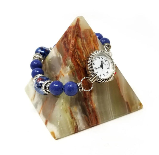 'Hazina' Pandora Style Crystal Watch in Blue Sodalite