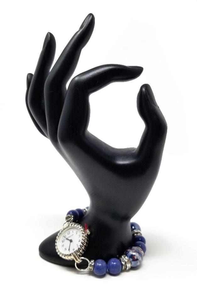 'Hazina' Pandora Style Crystal Watch in Blue Sodalite