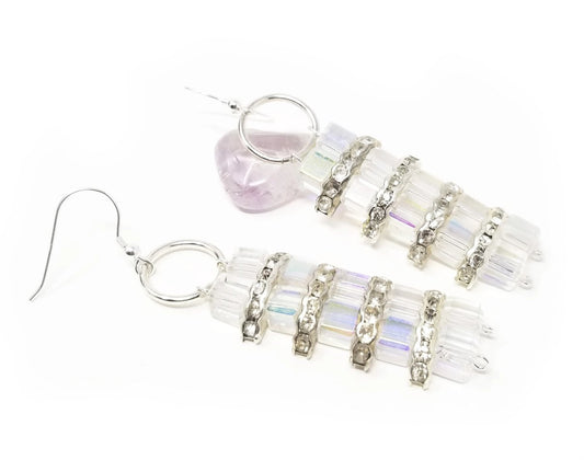 'Mandisa' Crystal Glass Earrings in Clear