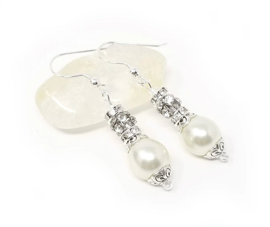'Lu'lu' Pearl Earrings with Crystals