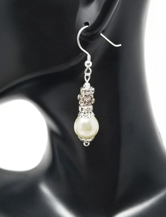 'Lu'lu' Pearl Earrings with Crystals