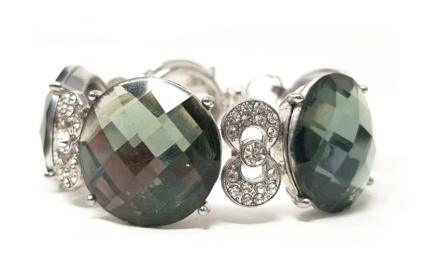 'Neliah' Crystal Cabochon Watch in Green
