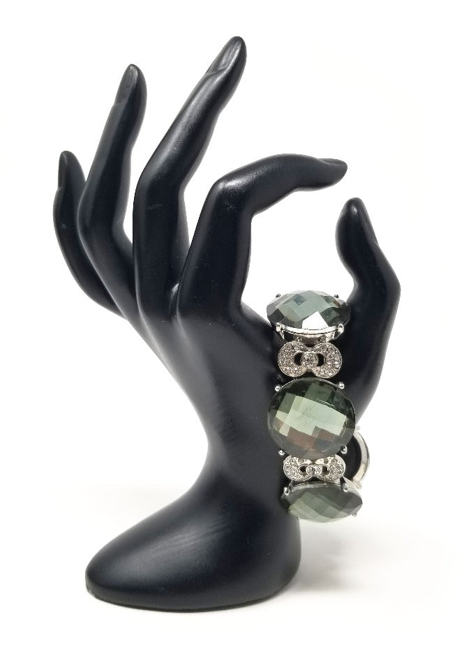 'Neliah' Crystal Cabochon Watch in Green