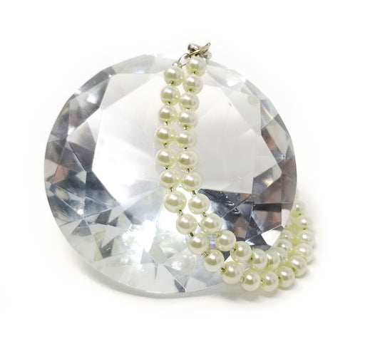 'Saran' Double Strand Bracelet in Glass Pearl