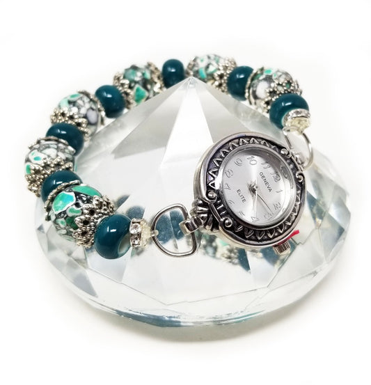 'Ipyana' Gemstone Watch in Mosaic Jasper and Turquoise
