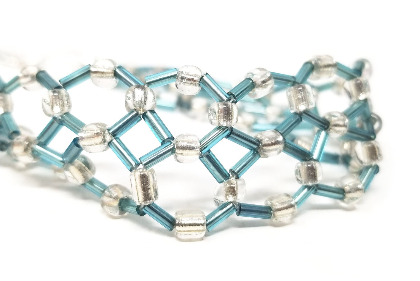 'Salih' Lace Glass Anklet in Turquoise