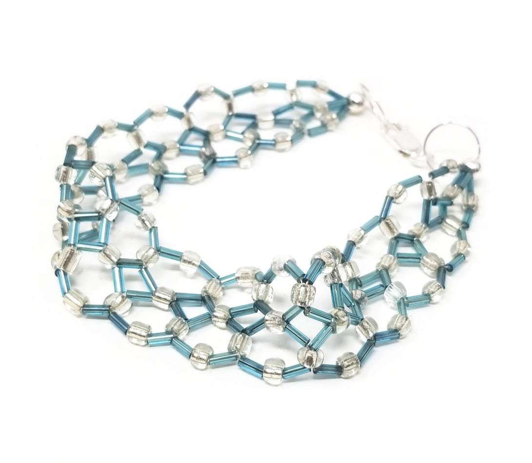'Salih' Lace Glass Anklet in Turquoise