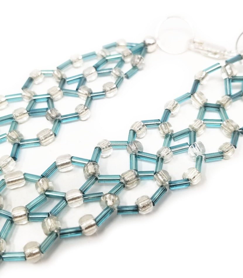 'Salih' Lace Glass Anklet in Turquoise