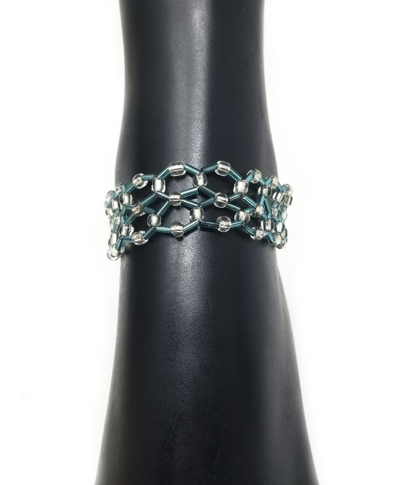 'Salih' Lace Glass Anklet in Turquoise