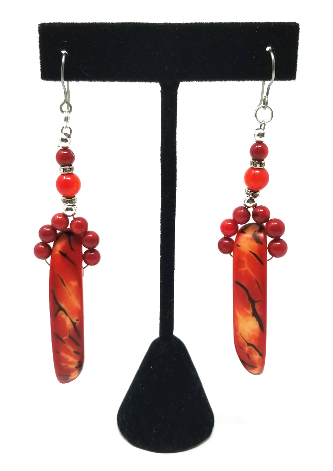 'Marijani' Red Coral Earrings